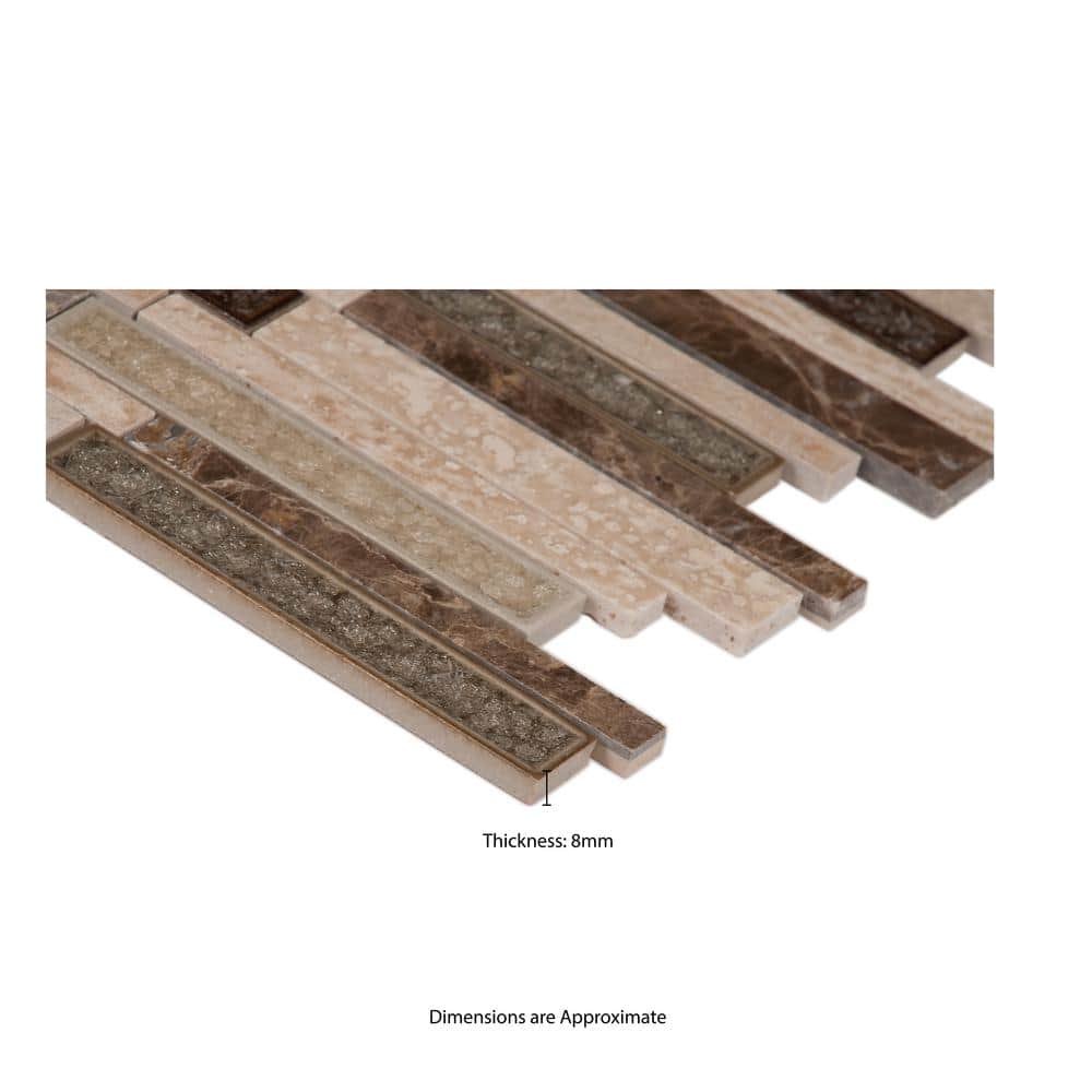 MSI Stonegate Interlocking 12 in. x 12 in. x 8 mm Glass Stone Blend Mesh-Mounted Mosaic Wall Tile (1 sq. ft.) - Image 6