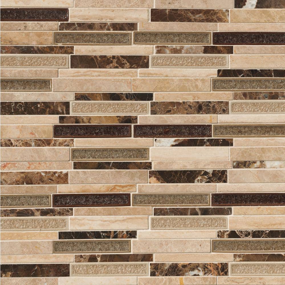 MSI Stonegate Interlocking 12 in. x 12 in. x 8 mm Glass Stone Blend Mesh-Mounted Mosaic Wall Tile (1 sq. ft.) - Image 7