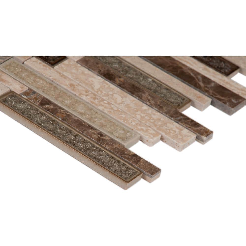 MSI Stonegate Interlocking 12 in. x 12 in. x 8 mm Glass Stone Blend Mesh-Mounted Mosaic Wall Tile (1 sq. ft.) - Image 8