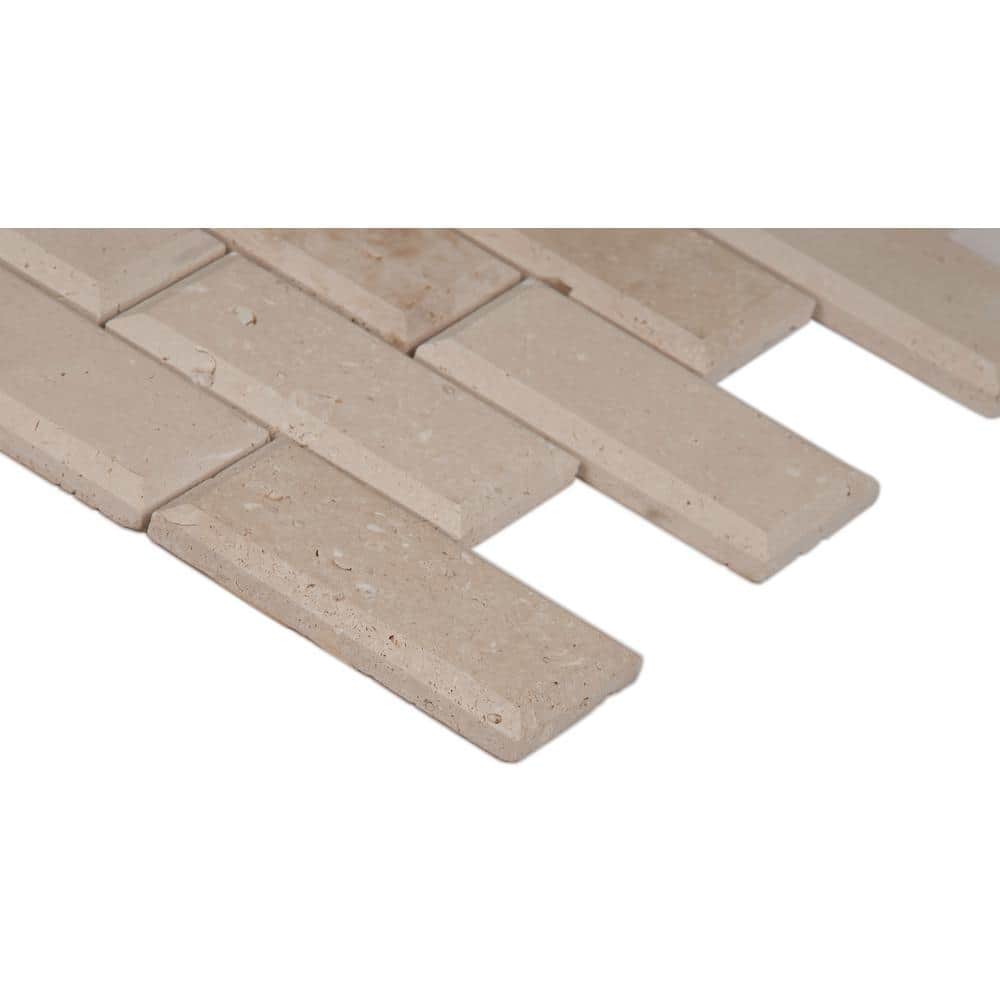 MSI Tuscany Ivory 12 in. x 12 in. x 10mm Honed Beveled Travertine Mesh-Mounted Mosaic Tile (10 sq. ft. / Case) - Image 5