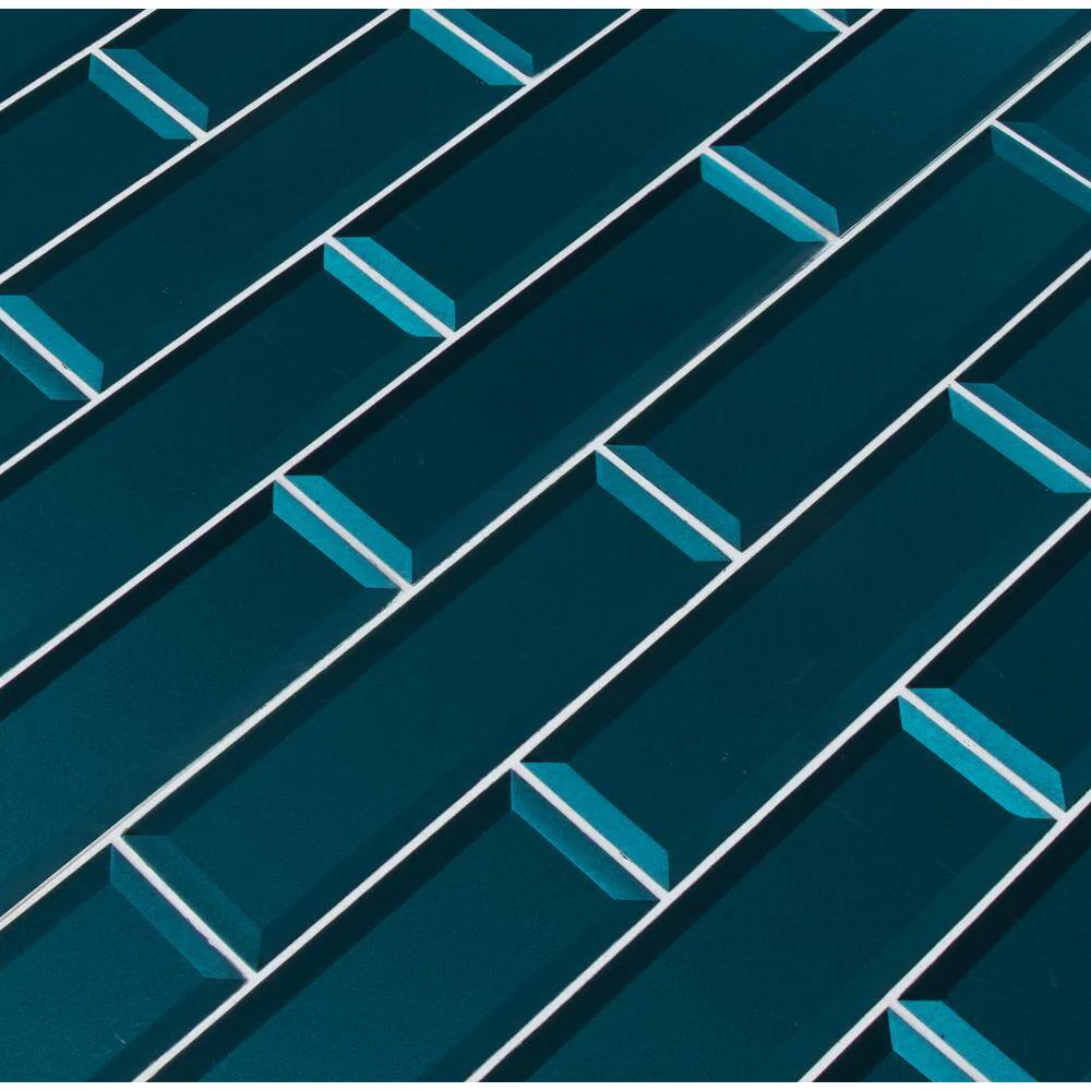 MSI Verde Azul Beveled 2.5 in. x 9 in. x 8mm Glossy Glass Blue Subway Tile (5.6 sq. ft. / case) - Image 4