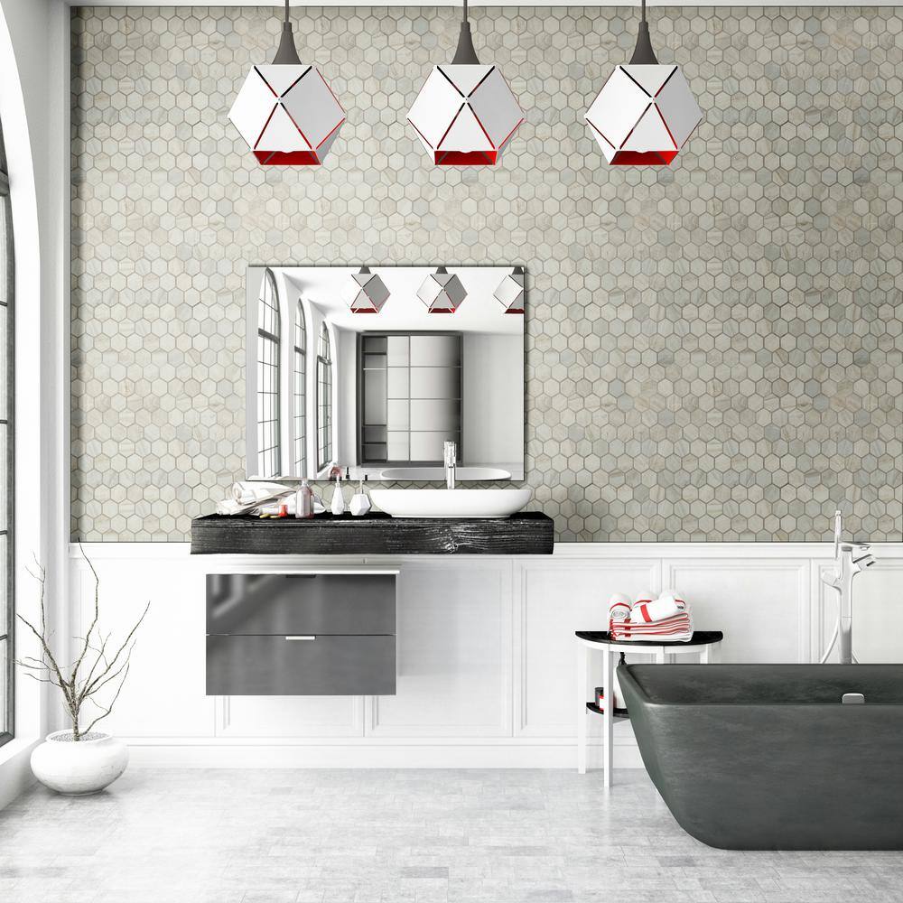 MSI Vigo Gris Hexagon 12 in. x 12 in. Matte Ceramic Floor and Wall Tile (8 sq. ft./Case) - Image 2