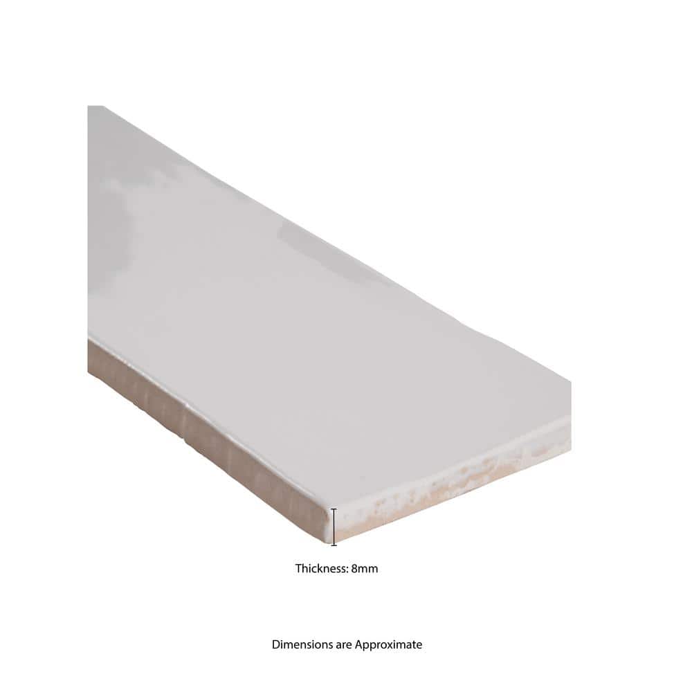 MSI White Crafted 3 in. x 12 in. Glossy Ceramic White Subway Tile (13 sq. ft. / Case) - Image 6