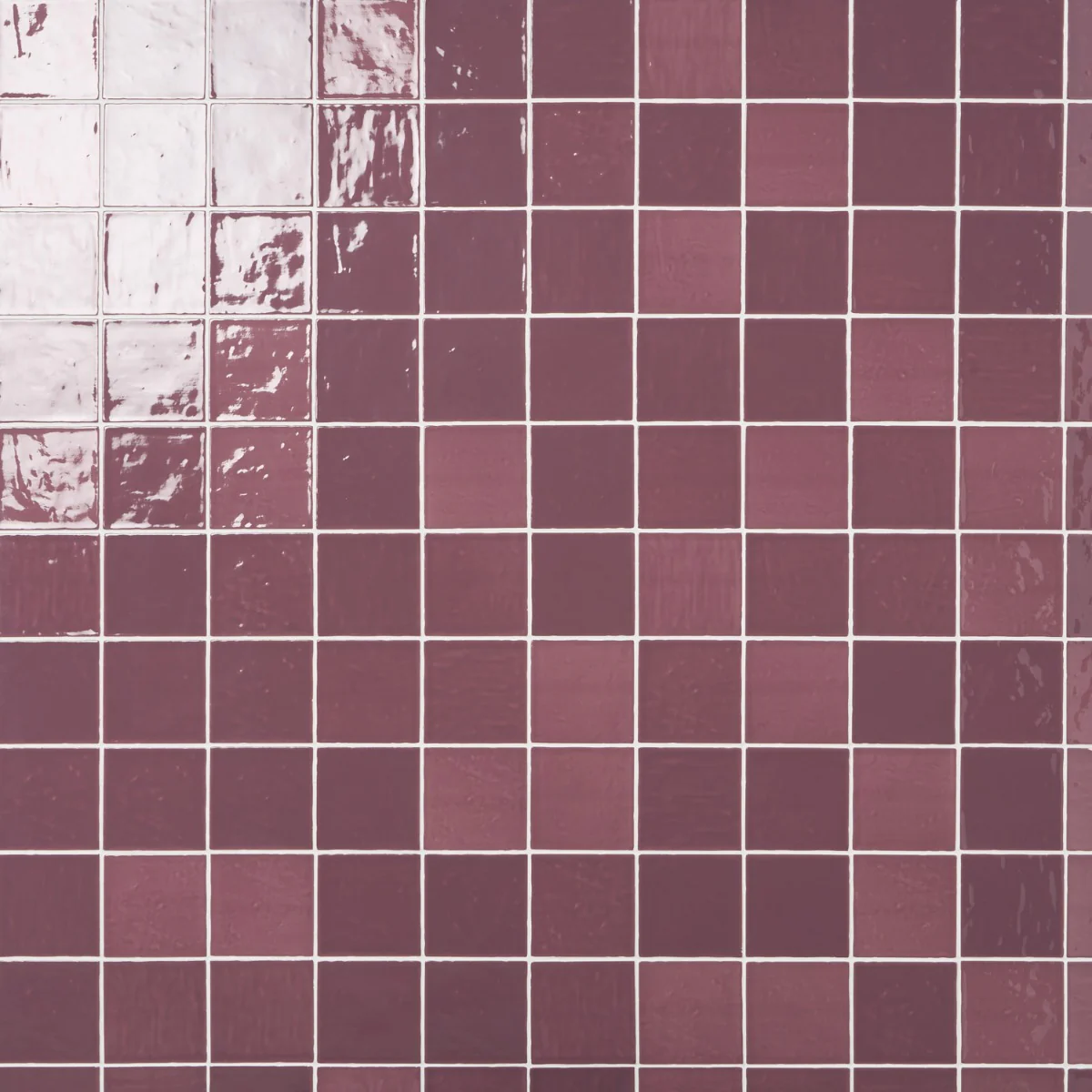 Mulberry Purple 4x4 Zellige Glossy Ceramic Tile by Lux Tile - Image 2