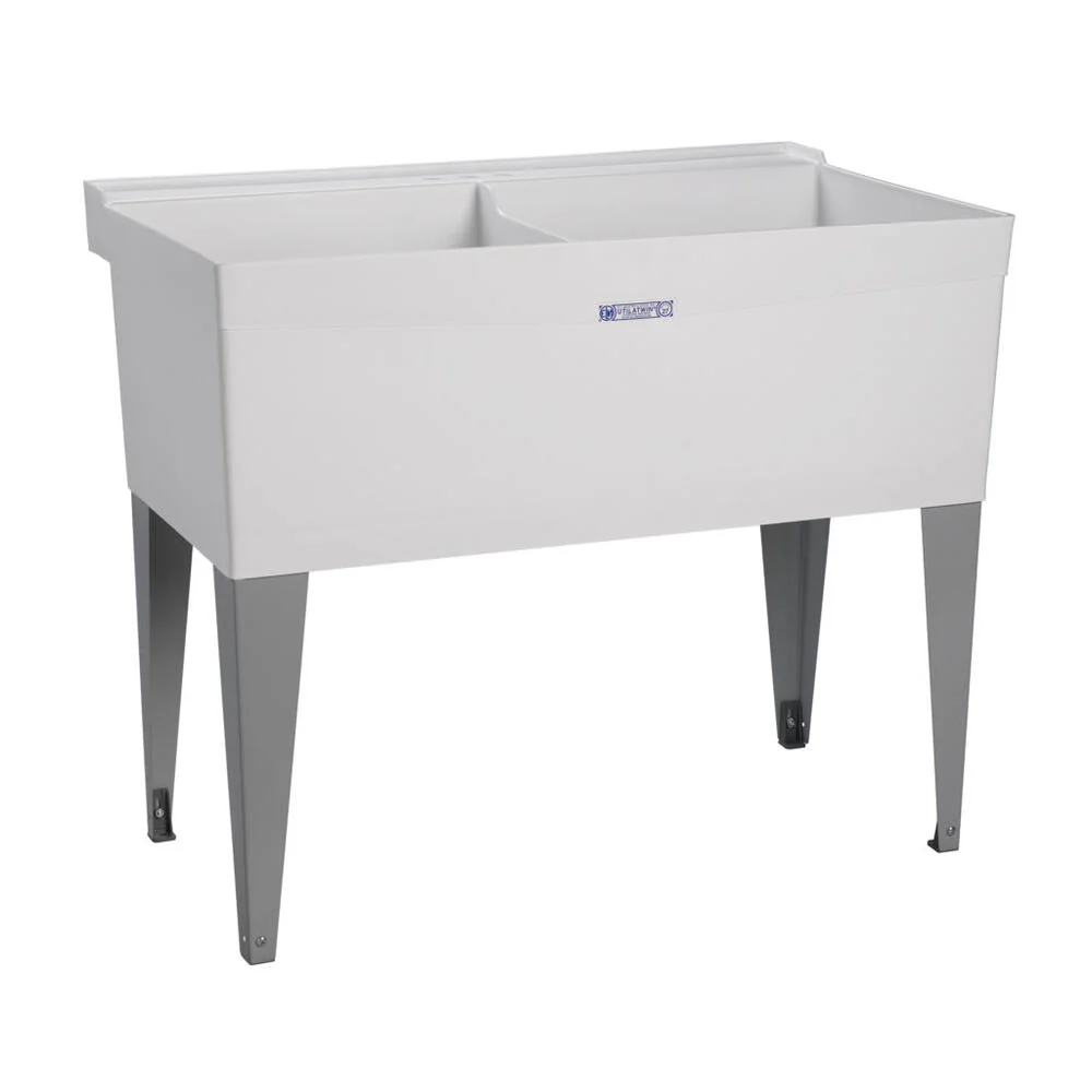 Mustee UtilaTwin 40" Thermoplastic Double Bowl Laundry Utility Sink