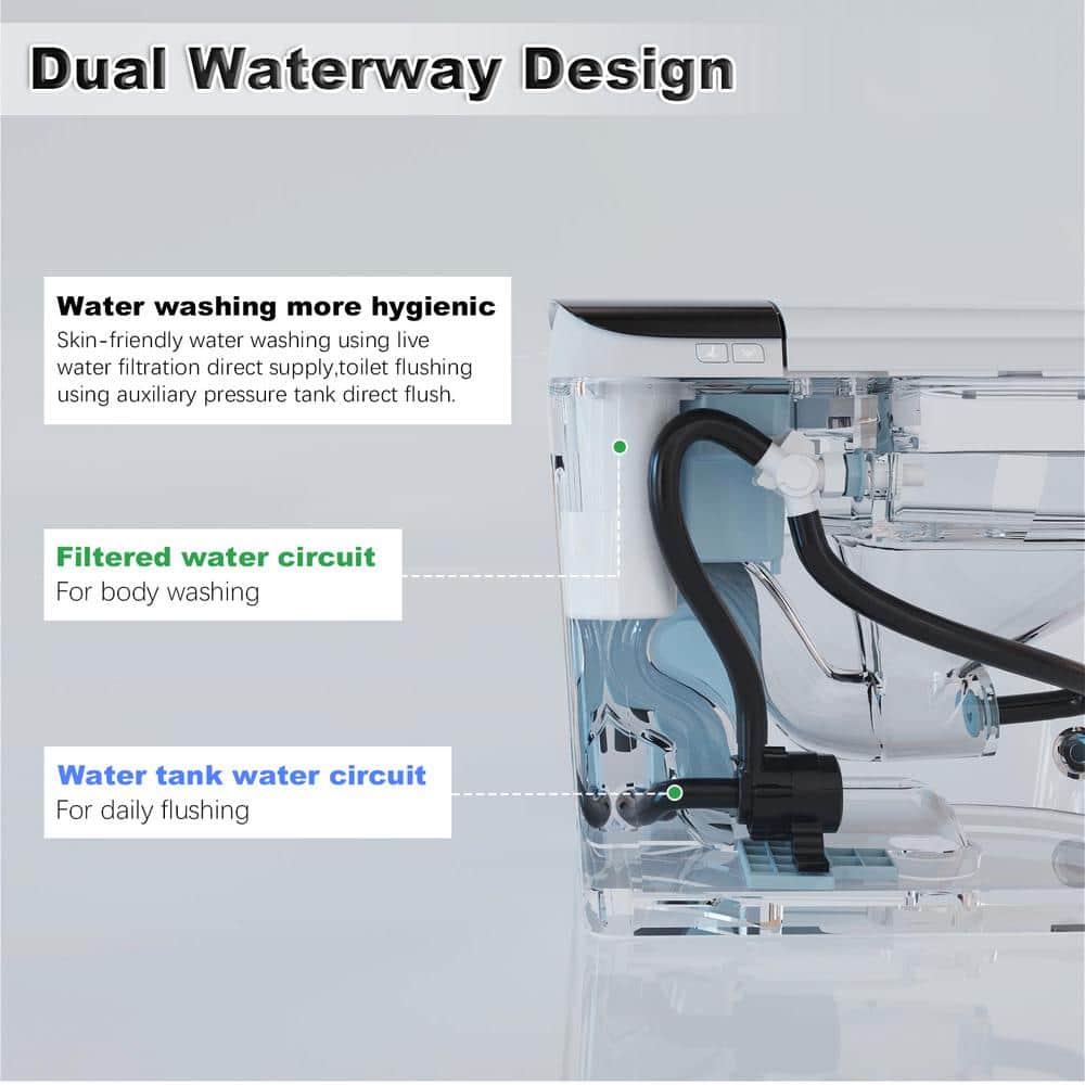 MYCASS Smart Toilet Bidet 1.32 GPF with Warm Air Dryer & Auto Flush - Image 9