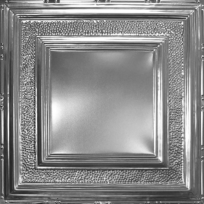 N/A American Tin Ceilings 2-ft x 2-ft Brushed Satin Nickel Steel Surface-mount Ceiling Tile (5-Pack, 20-sq ft / Case)