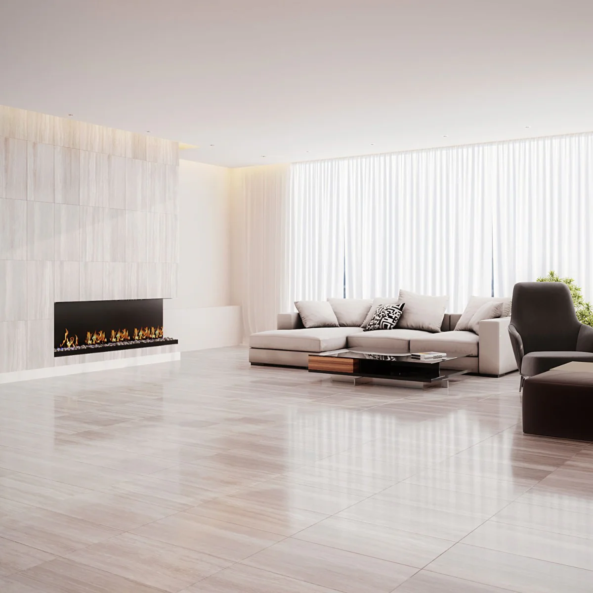 Nashville Taupe Beige 12x24 Polished Porcelain Tile - Travertine Look - Image 2