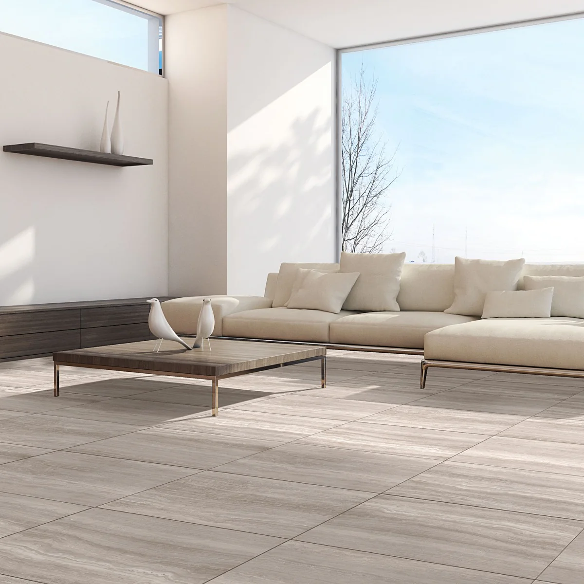 Nashville Taupe Beige 12x24 Polished Porcelain Tile - Travertine Look - Image 7