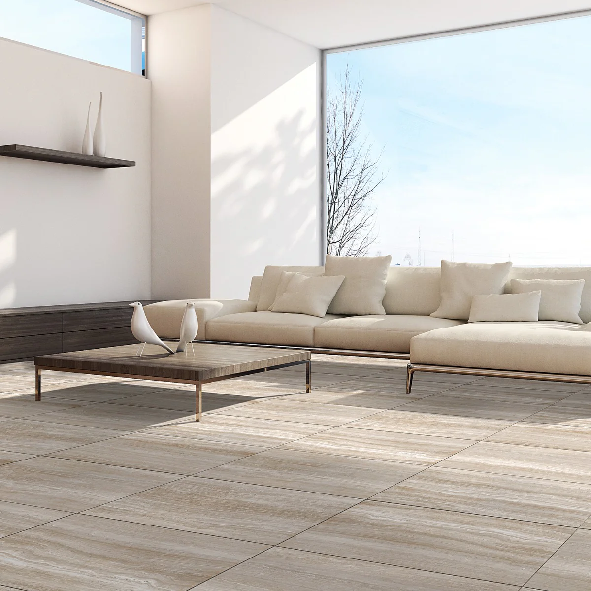 Nashville Taupe Beige 12x24 Travertine Look Matte Porcelain Tile - Image 3