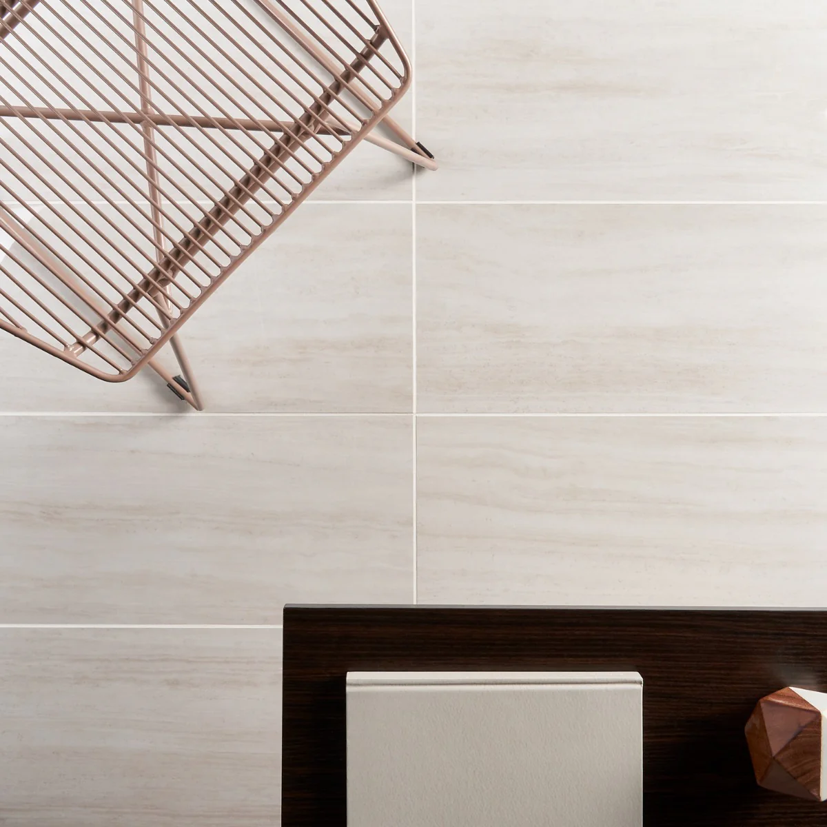 Nashville White 12x24 Polished Porcelain Tile - Travertine Look - Image 3
