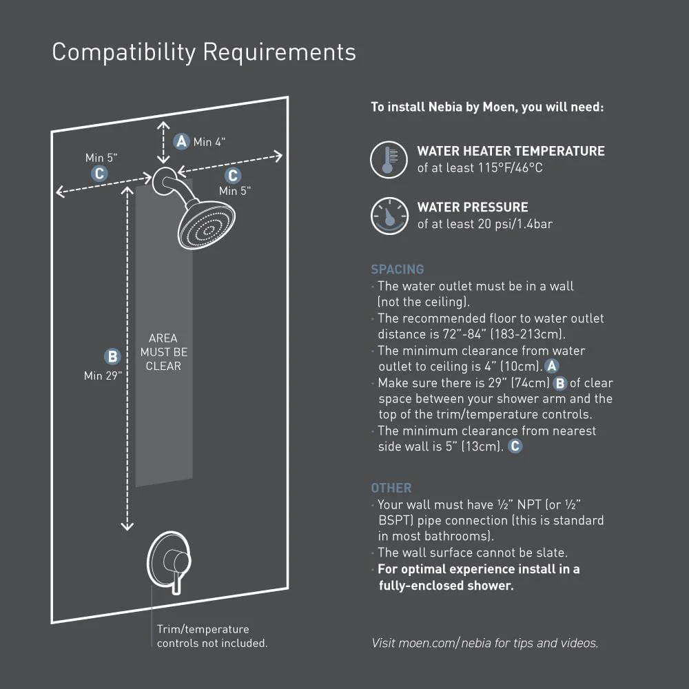 Nebia by Moen 1-Spray 8 in. Dual Shower Head and Handheld with Magnetic Dock, Spot Resist Brushed Nickel - Image 5