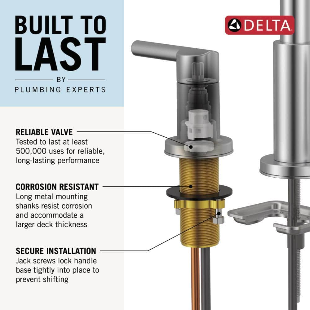 Nicoli J-Spout 8 in. Widespread Double Handle Bathroom Faucet in Champagne Bronze by Delta - Image 6