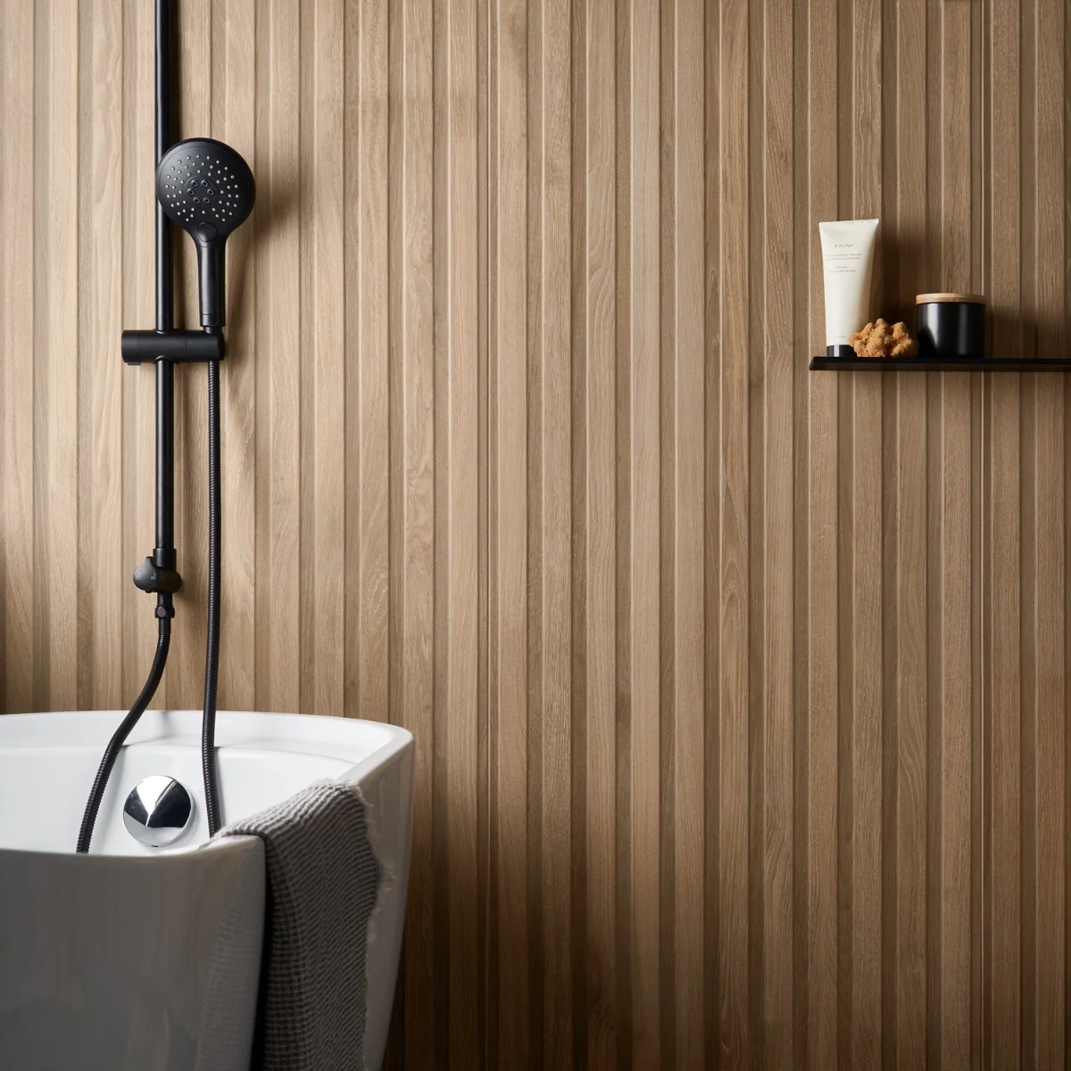 Nobu Ribbon Tan Brown 24x48 Wood Look Matte Porcelain Tile