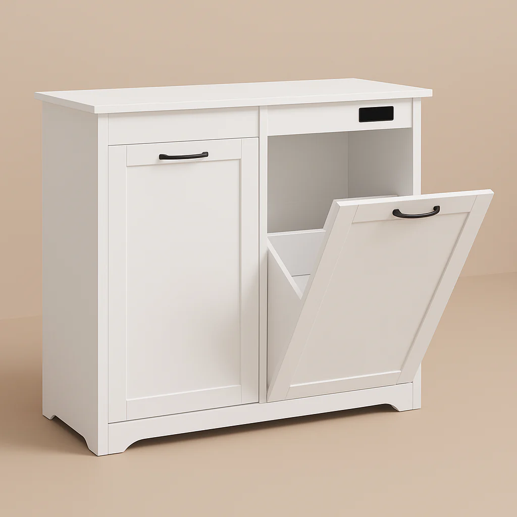 Numhew Ready to Assemble Base Kitchen Trash Can Cabinet with Deodorizer Device