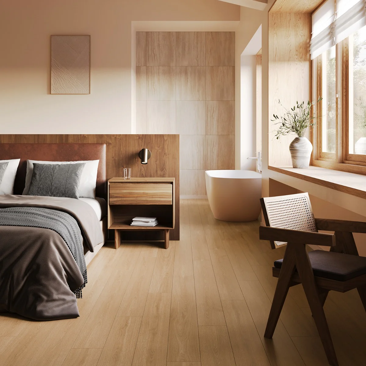 Oaktree Natural Pale Brown 8x48 Wood Look Matte Porcelain Tile - Image 2