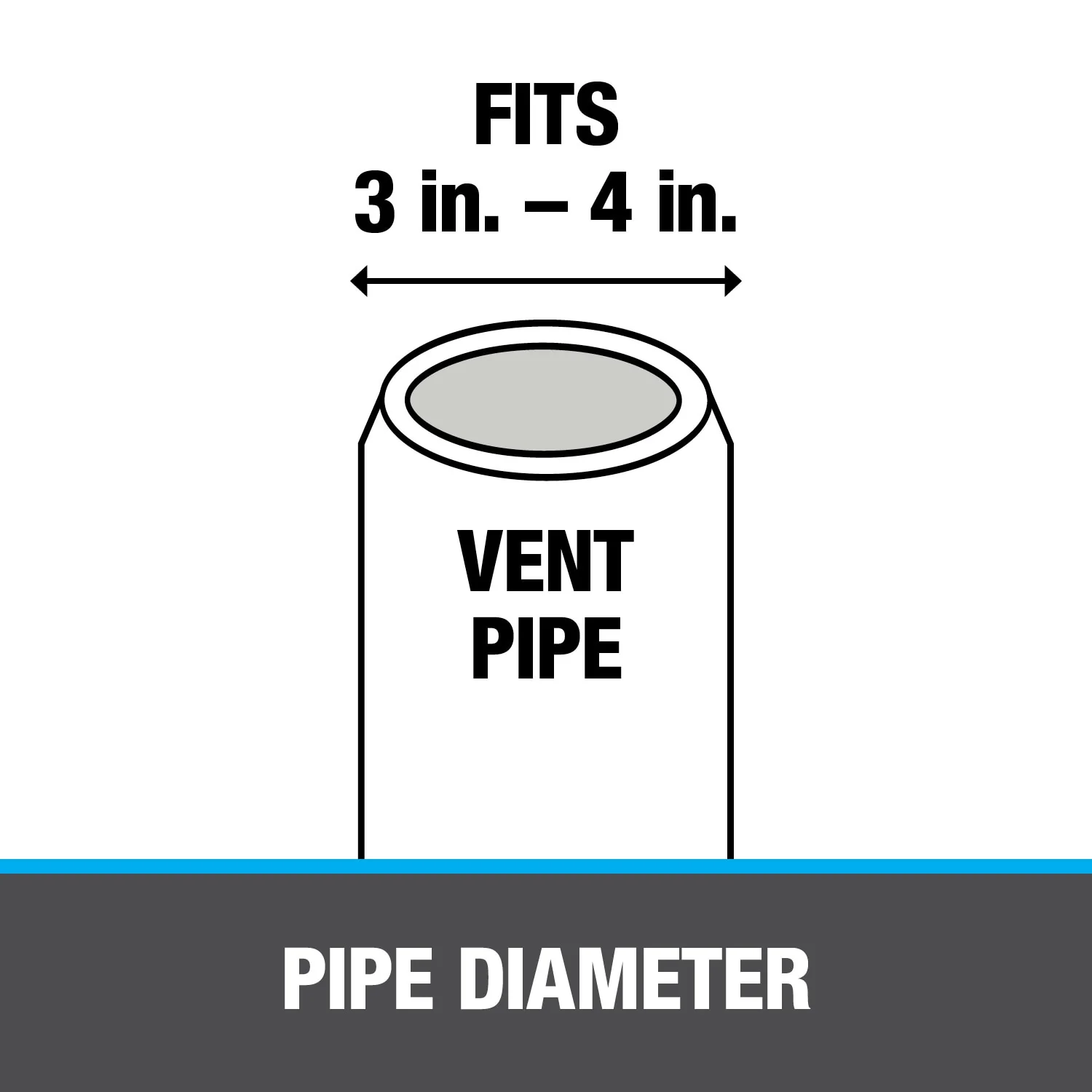 Oatey Rain Collar 3-in to 4-in x 4.5-in EPDM Rubber Vent and Pipe Flashing, Black - Image 3