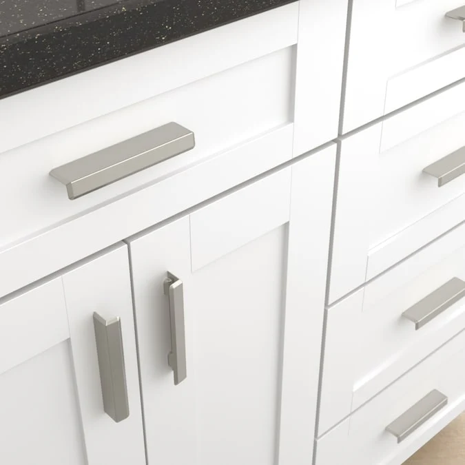 Origin 21 HAYES 3-in or 3-3/4-in (76Mm or 96mm) Center to Center Satin Nickel Dual Mount Rectangular Cup Drawer Pull - Image 3