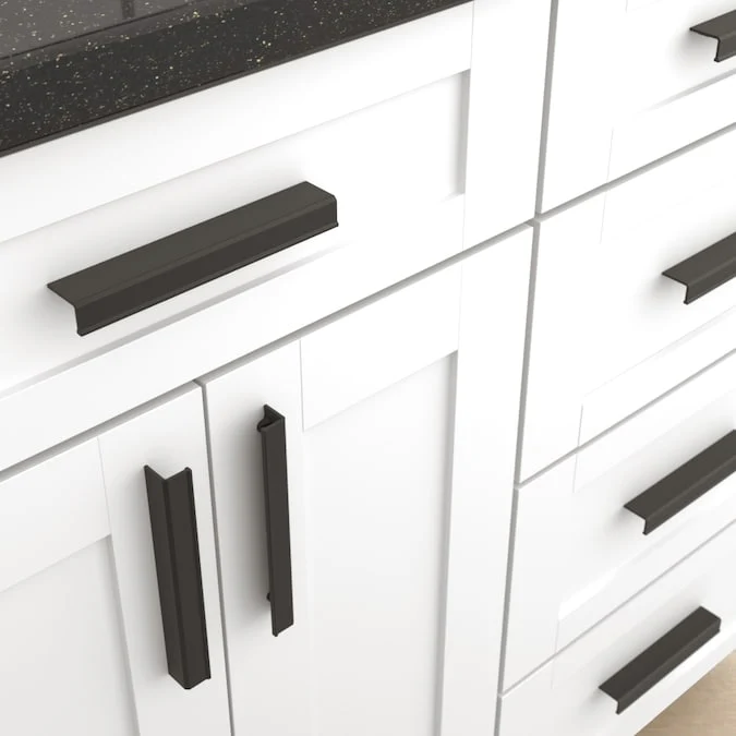Origin 21 NILS 5-1/16-in (128mm) Center to Center Matte Black Rectangular Cup Drawer Pull - Image 3