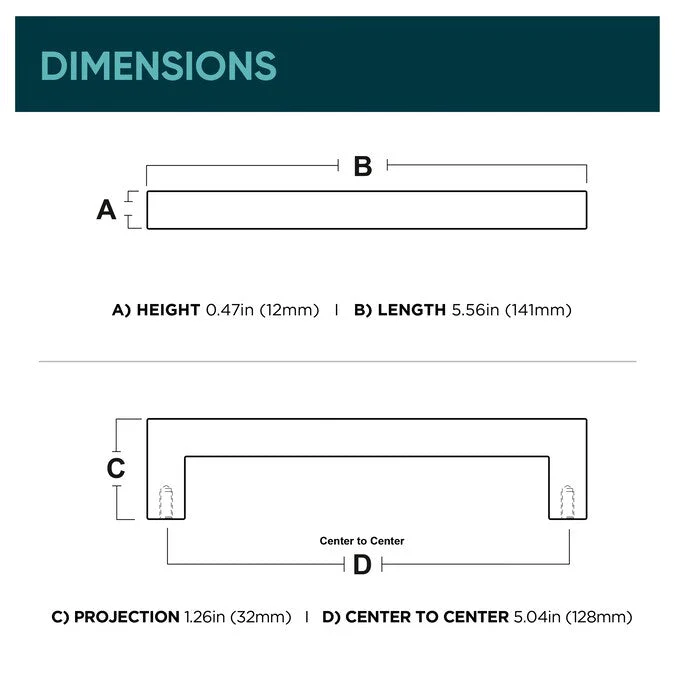 Origin21 Origin 21 Zoey 5-1/16-in (128mm) Center to Center Blue Gray Square Handle Drawer Pull - Image 4