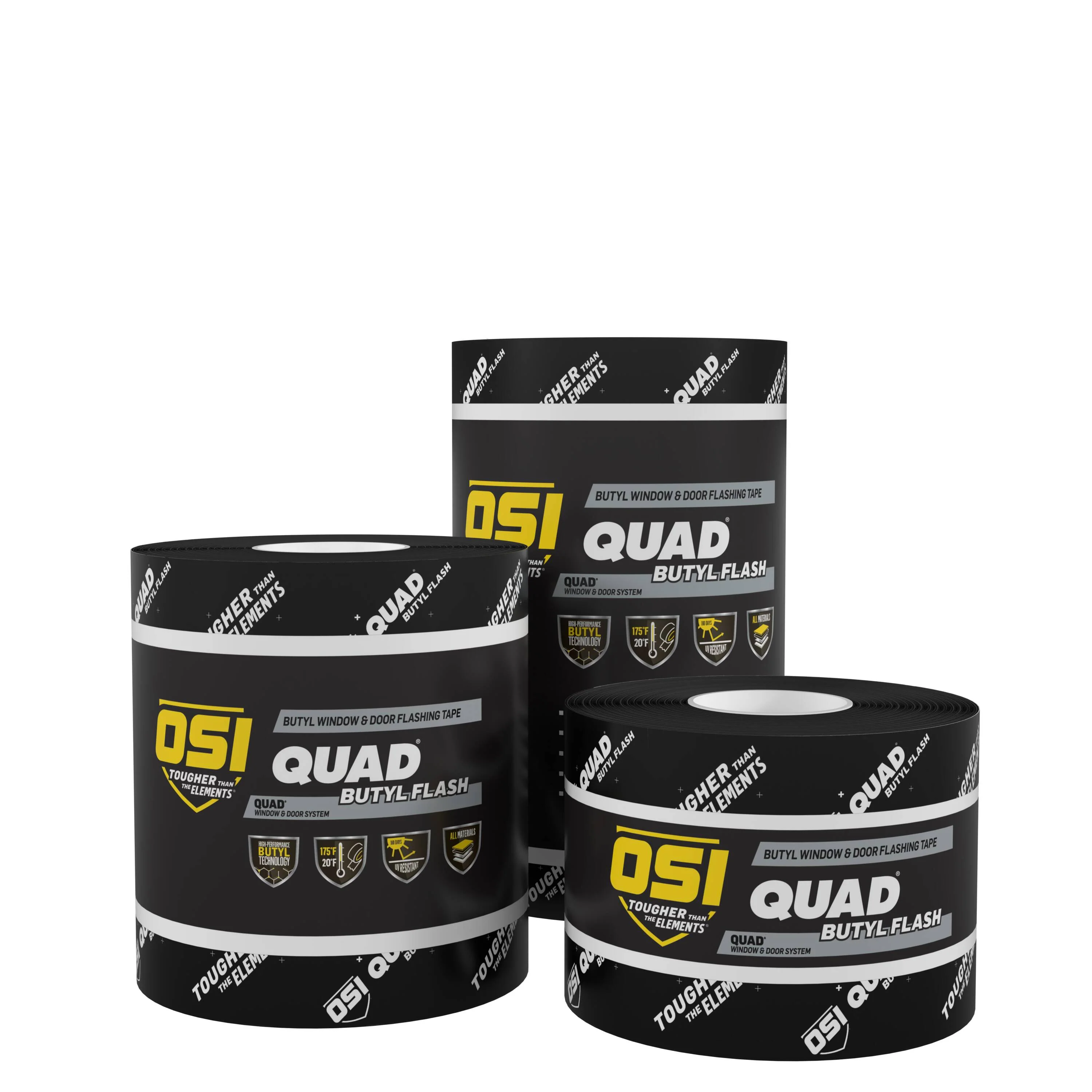 OSI Quad Butyl Flash Tape, 4-in x 75-ft, Silver, Self-Adhesive Butyl Rubber Roll Flashing, 12-Pack - Image 5