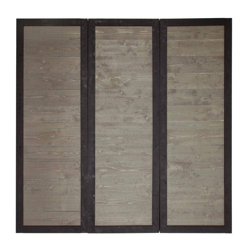 Outdoor Essentials 2 ft. x 6 ft. Cedar Canyon Privacy Fence Panel - Gray Cedar/Black Frame - Image 7