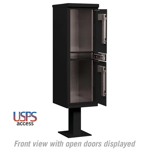 Outdoor Parcel Locker with 2 Compartments in Black for USPS Access - Image 3