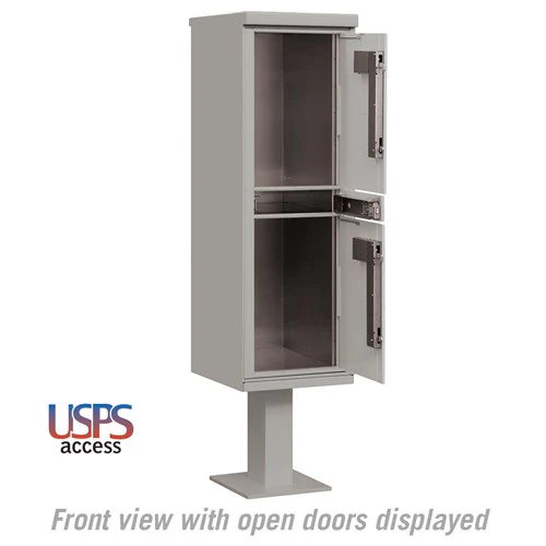 Outdoor Parcel Locker with 2 Compartments in Gray for USPS Access - Image 3
