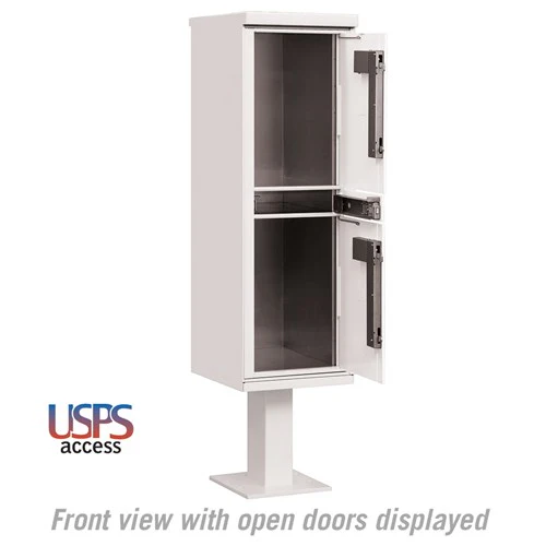 Outdoor Parcel Locker with 2 Compartments in White with USPS Access - Image 3
