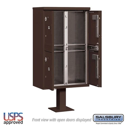 Outdoor Parcel Locker with 4 Compartments in Bronze - USPS Approved - Image 3