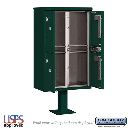 Outdoor Parcel Locker with 4 Compartments in Green - USPS Approved - Image 3