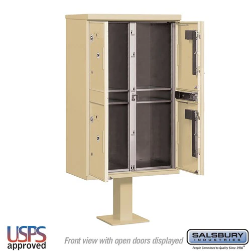 Outdoor Parcel Locker with 4 Compartments in Sandstone - USPS Approved - Image 3