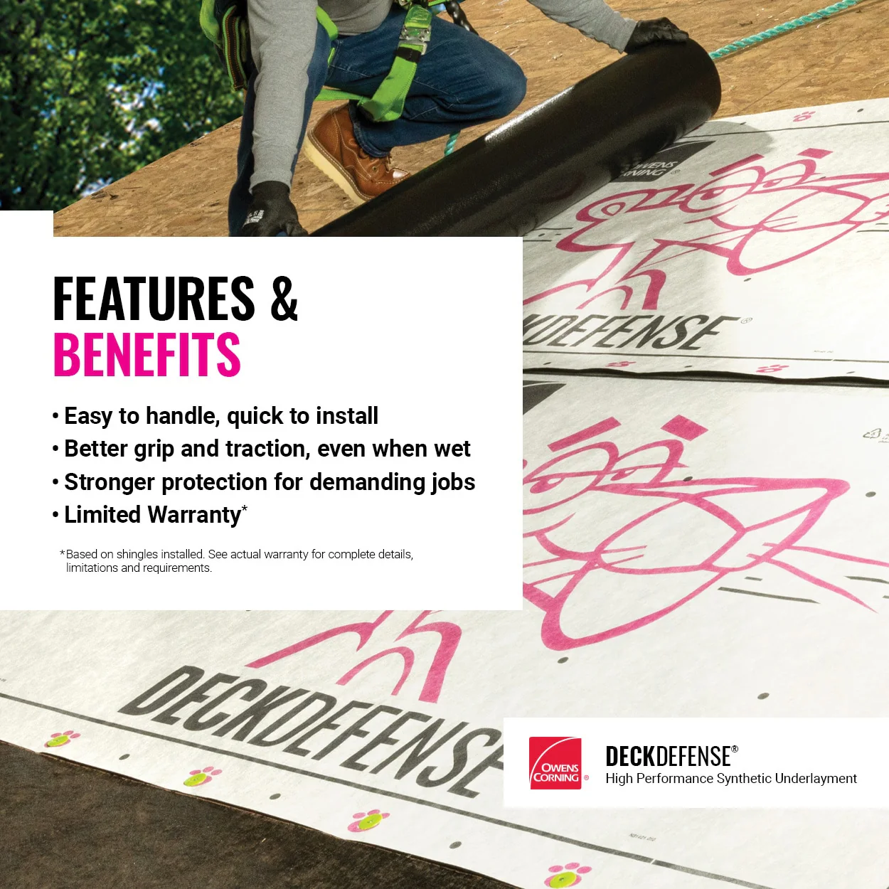 Owens Corning Deck Defense 42-in x 286-ft (1001-sq ft) Synthetic Roof Underlayment Roll - Image 5