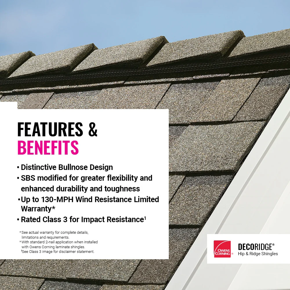 Owens Corning DecoRidge 10 in. Desert Tan Hip & Ridge Asphalt Shingles (20 Linear Ft. per Bundle) - Image 7