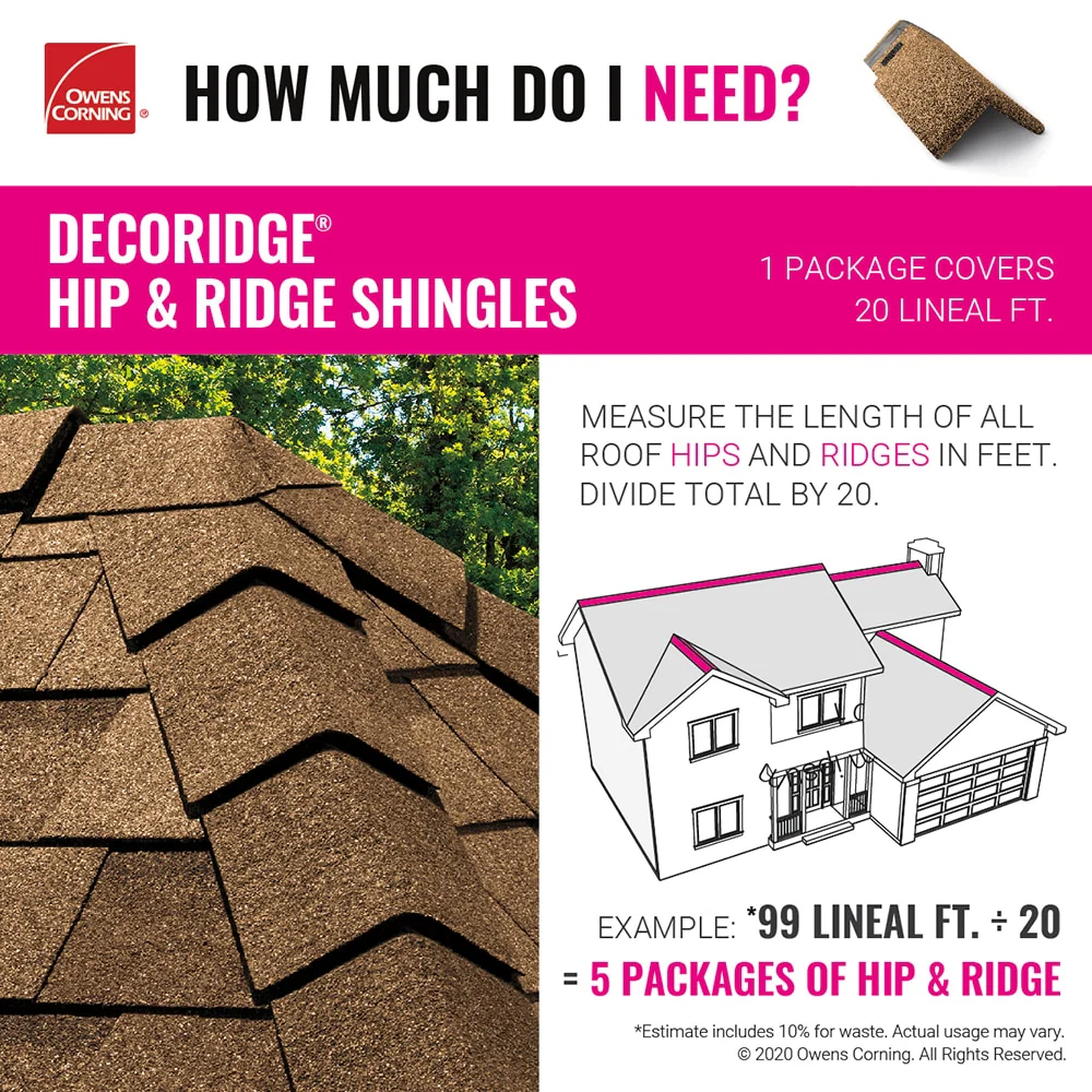 Owens Corning DecoRidge 10 in. Mountainside Hip & Ridge Roof Shingles, 20 Linear Ft per Bundle - Image 8
