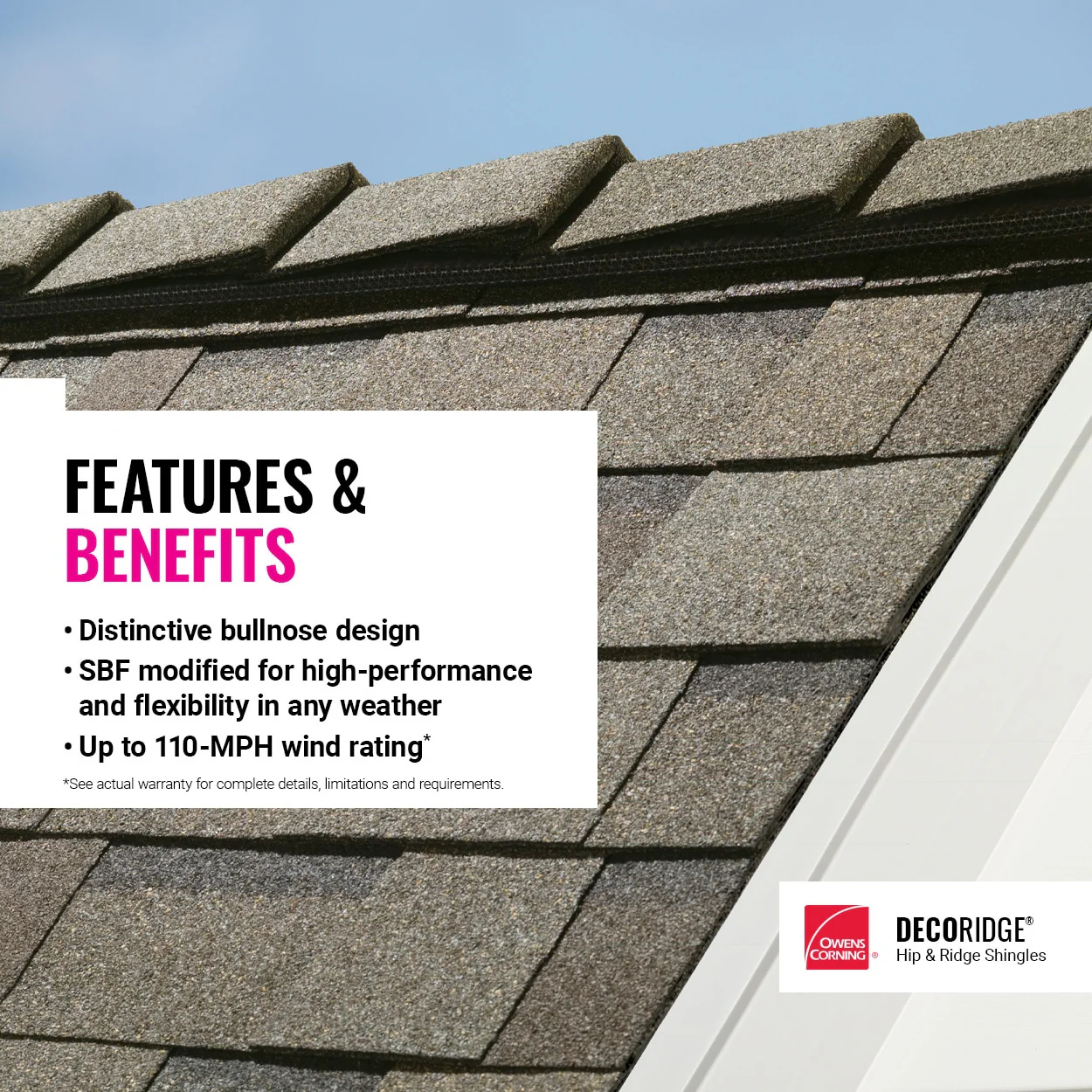 Owens Corning DecoRidge 8-In Hip & Ridge Roof Shingles, Mojave/Golden Meadow, 20 Linear Ft per Bundle - Image 7