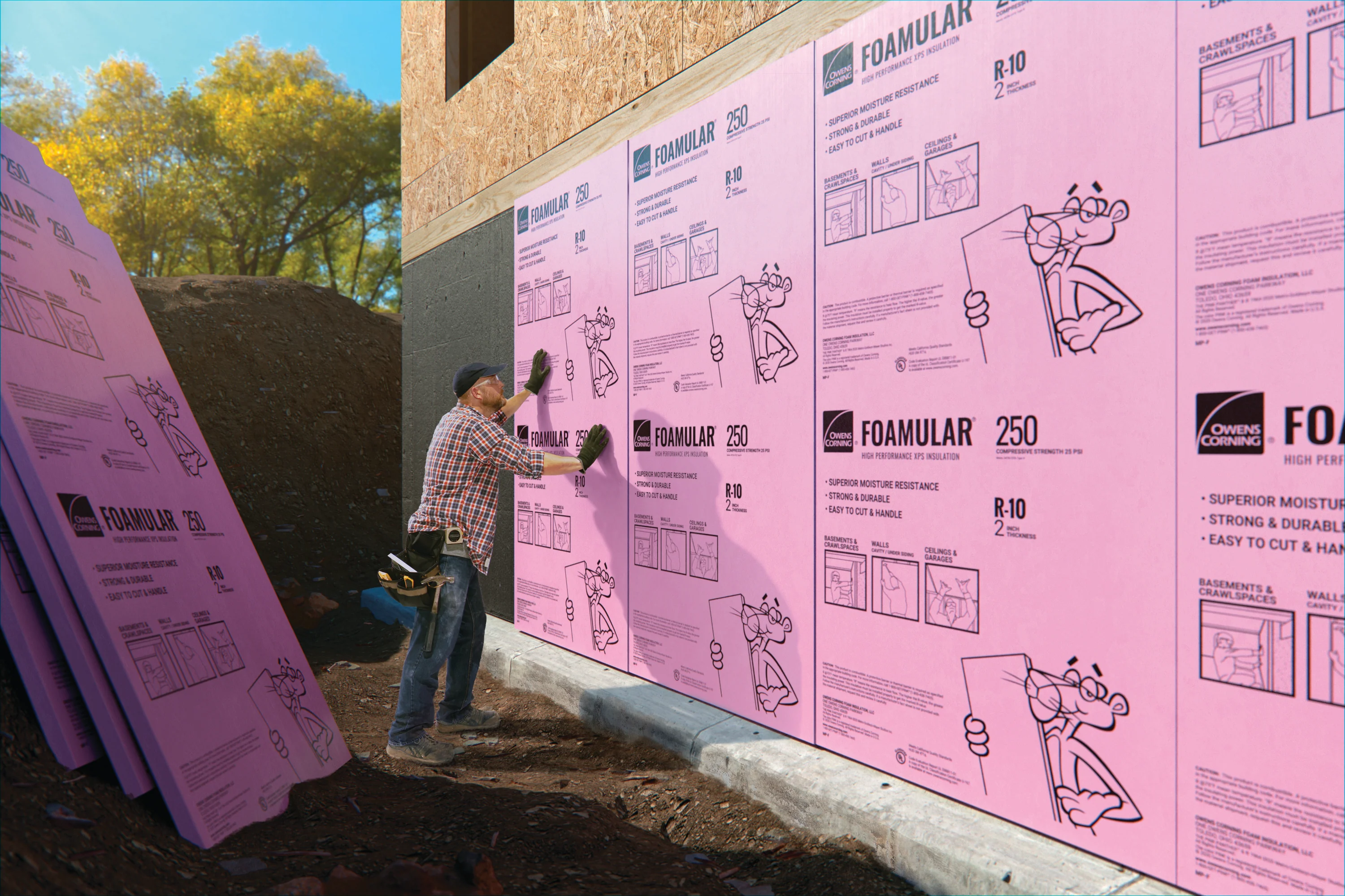 Owens Corning FOAMULAR NGX 250 XPS Rigid Foam Insulation Board 4 in. x 48 in. x 96 in. Square Edge (R-20, 32 sq ft) - Image 3