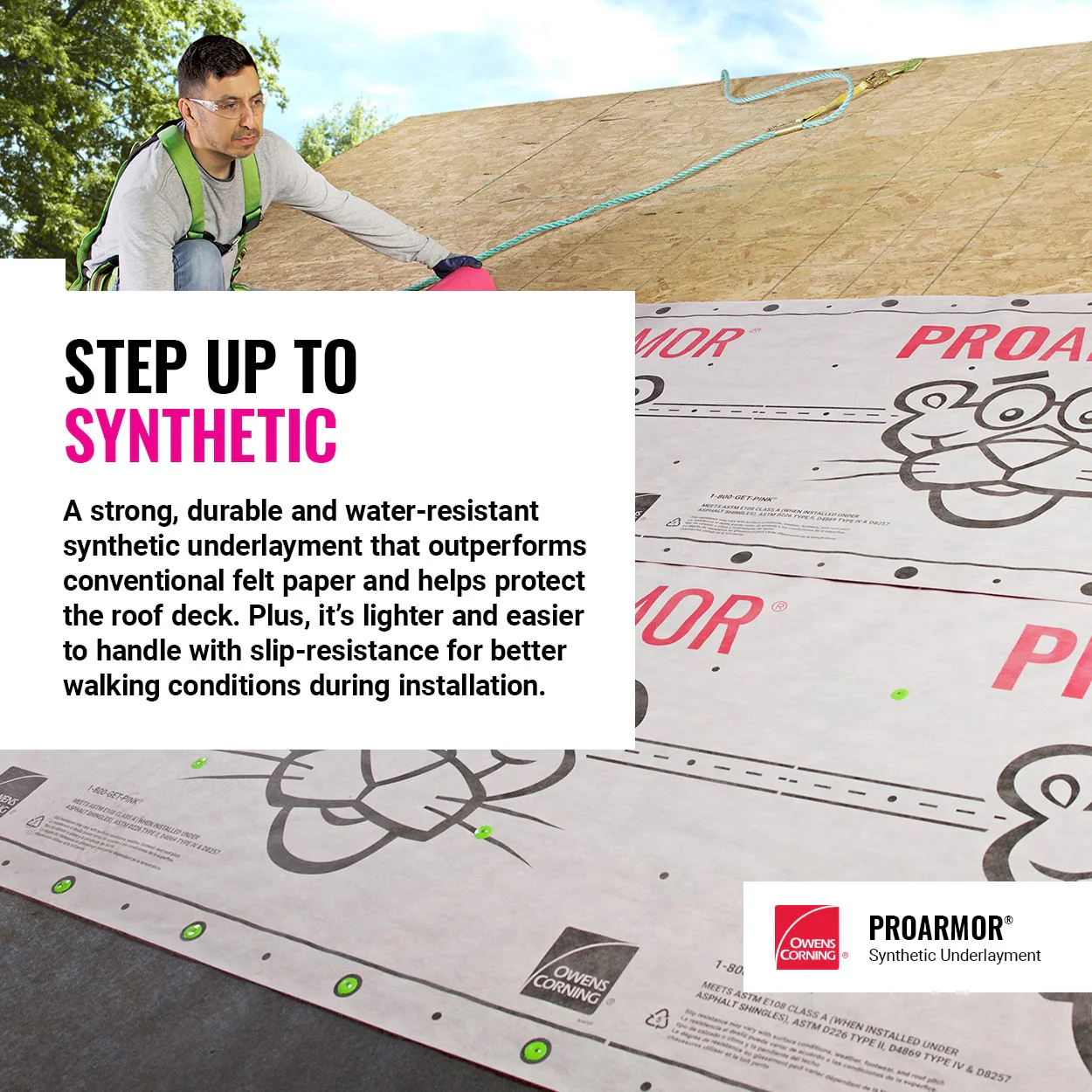 Owens Corning ProArmor Synthetic Roof Underlayment, 42-in x 286-ft, 1,000-sq ft Roll - Image 6