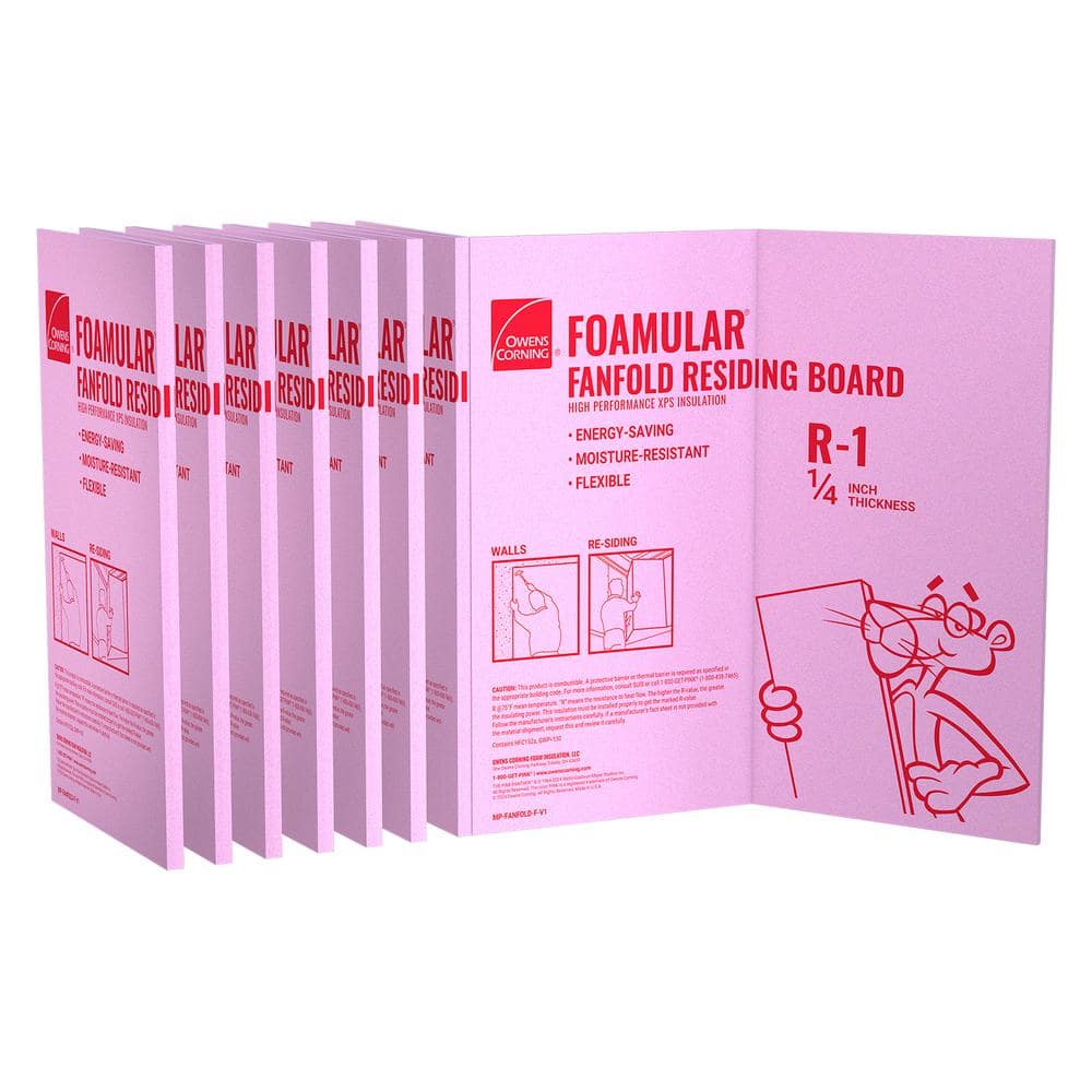 Owens Corning R-1 (25 PSI) FOAMULAR Extruded Polystyrene Fanfold Underlayment Insulation, 1/4 in. x 48 in. x 50 ft, Square Edge