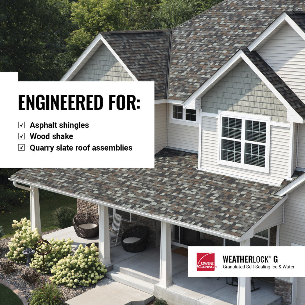 Owens Corning WeatherLock G Granulated Self-Sealing Ice & Water Barrier Underlayment Roll, 3 ft x 66.7 ft (200 sq ft) - Image 6