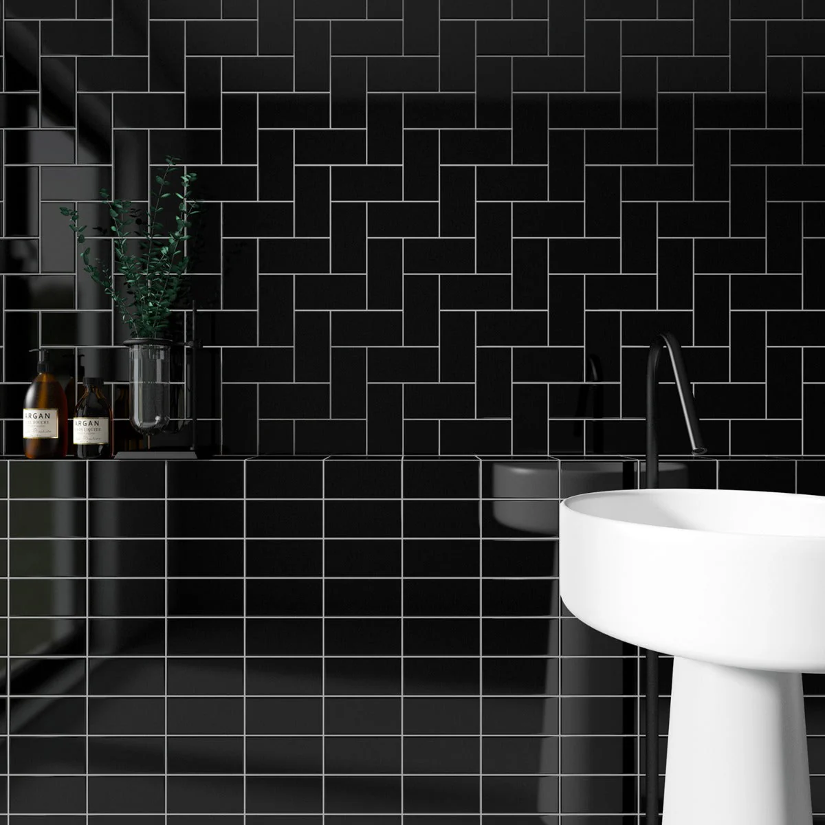 Park Hill Black 3x6 Polished Porcelain Subway Tile - Tilebar - Image 8