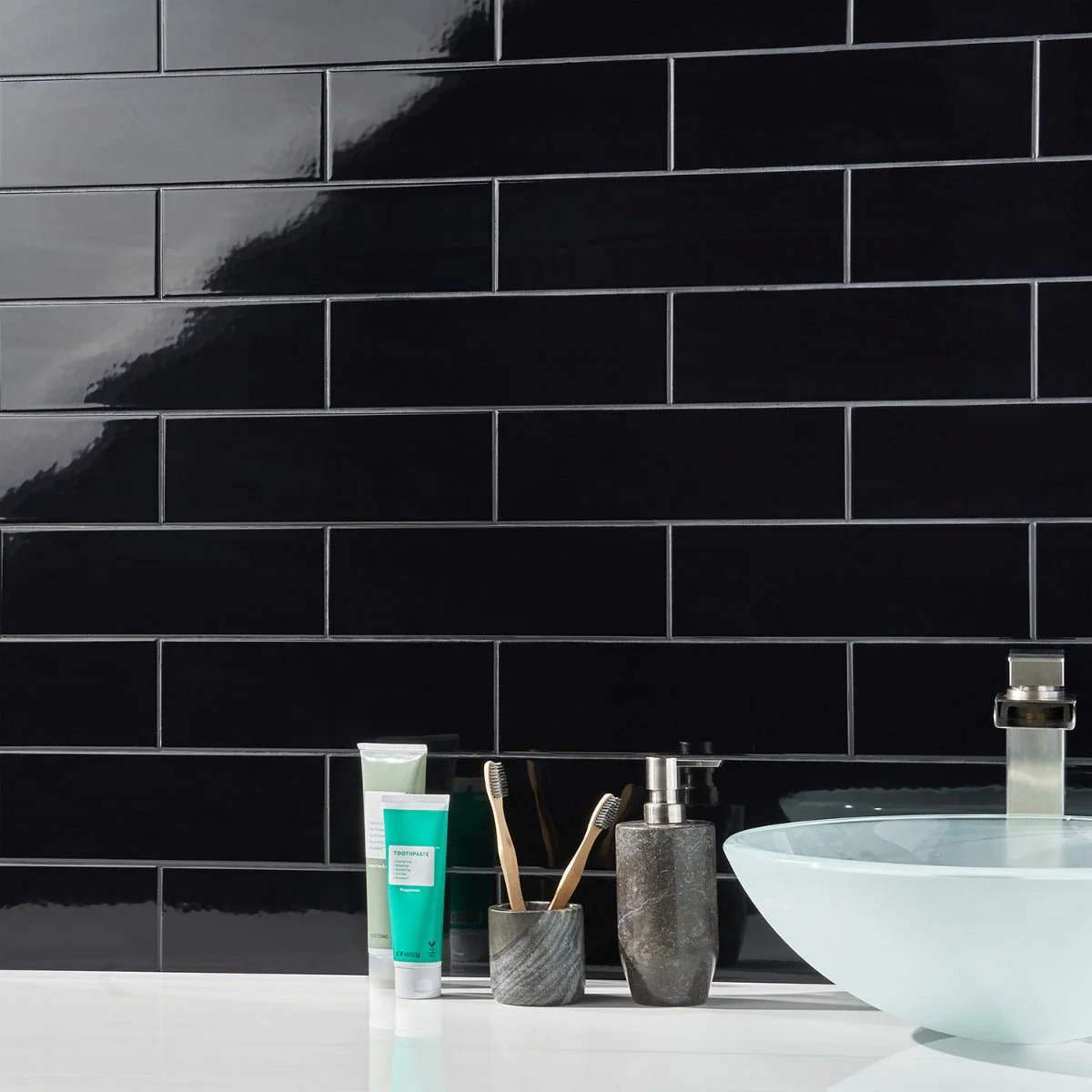 Park Hill Black 4x12 Polished Porcelain Subway Tile - Image 6