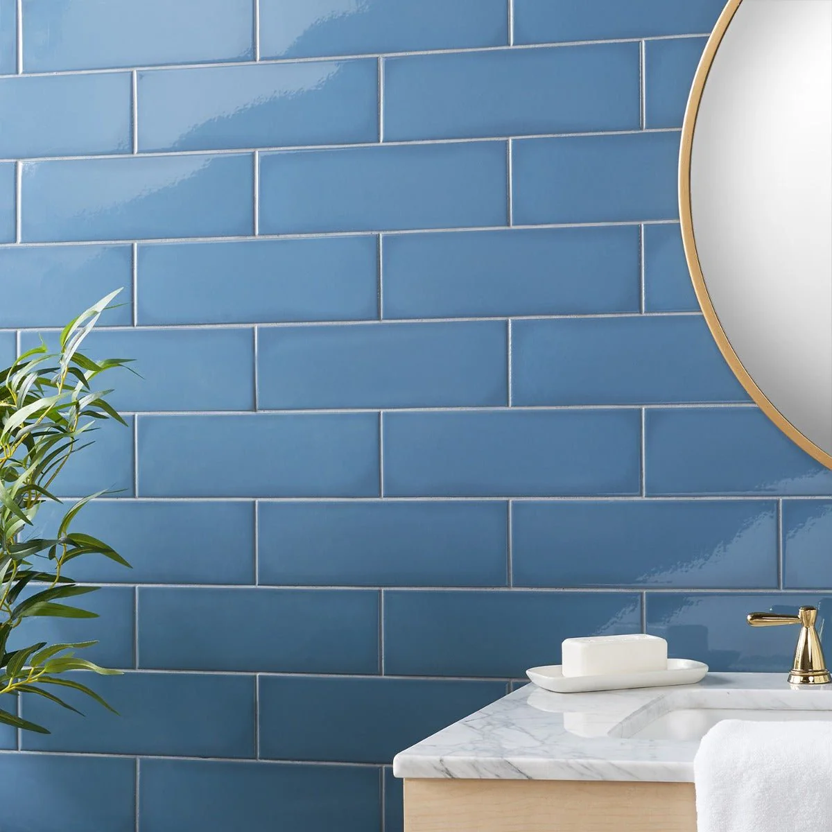 Park Hill Blue 4x12 Polished Porcelain Subway Tile - Tilebar - Image 9
