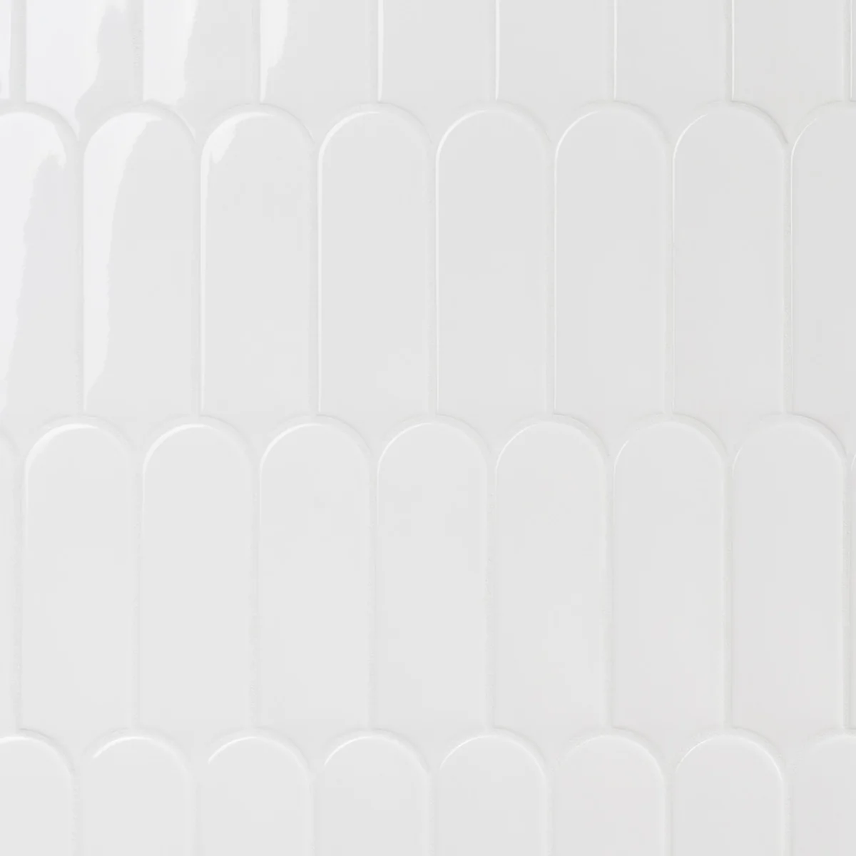 Parry White 3x8 Fishscale Glossy Ceramic Wall Tile - Tilebar - Image 3