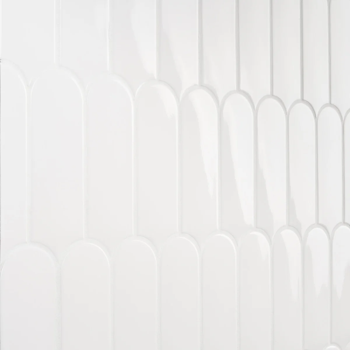 Parry White 3x8 Fishscale Glossy Ceramic Wall Tile - Tilebar - Image 5