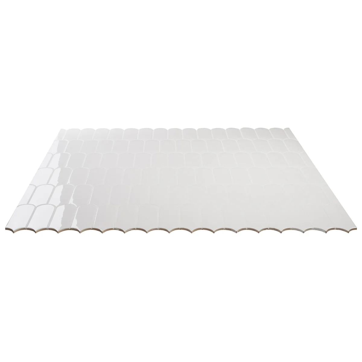 Parry White 3x8 Fishscale Glossy Ceramic Wall Tile - Tilebar - Image 8