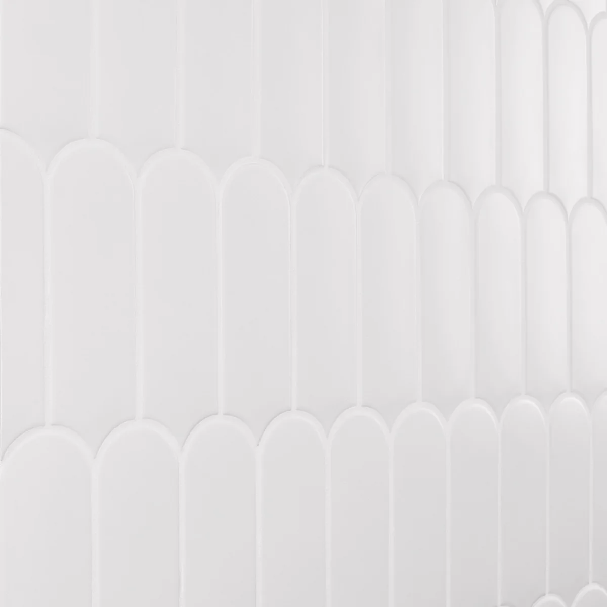 Parry White 3x8 Fishscale Matte Ceramic Wall Tile by Lux Tile - Image 3