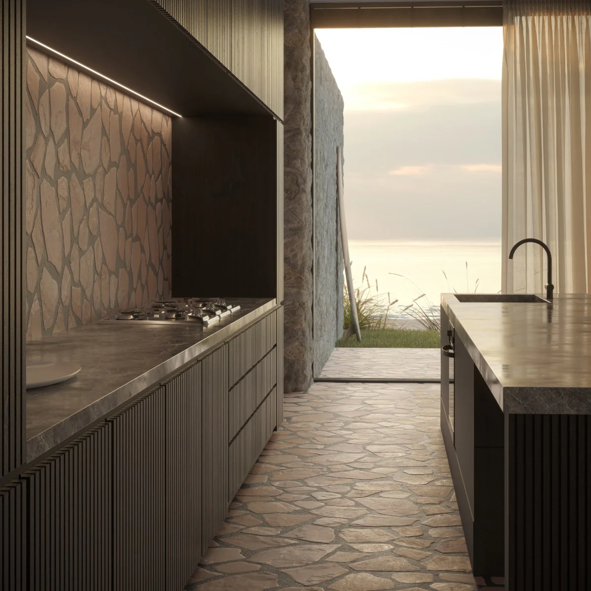 Pathstone Beige Textured Matte Porcelain Flagstone Tile - Durable Outdoor Flooring - Image 3