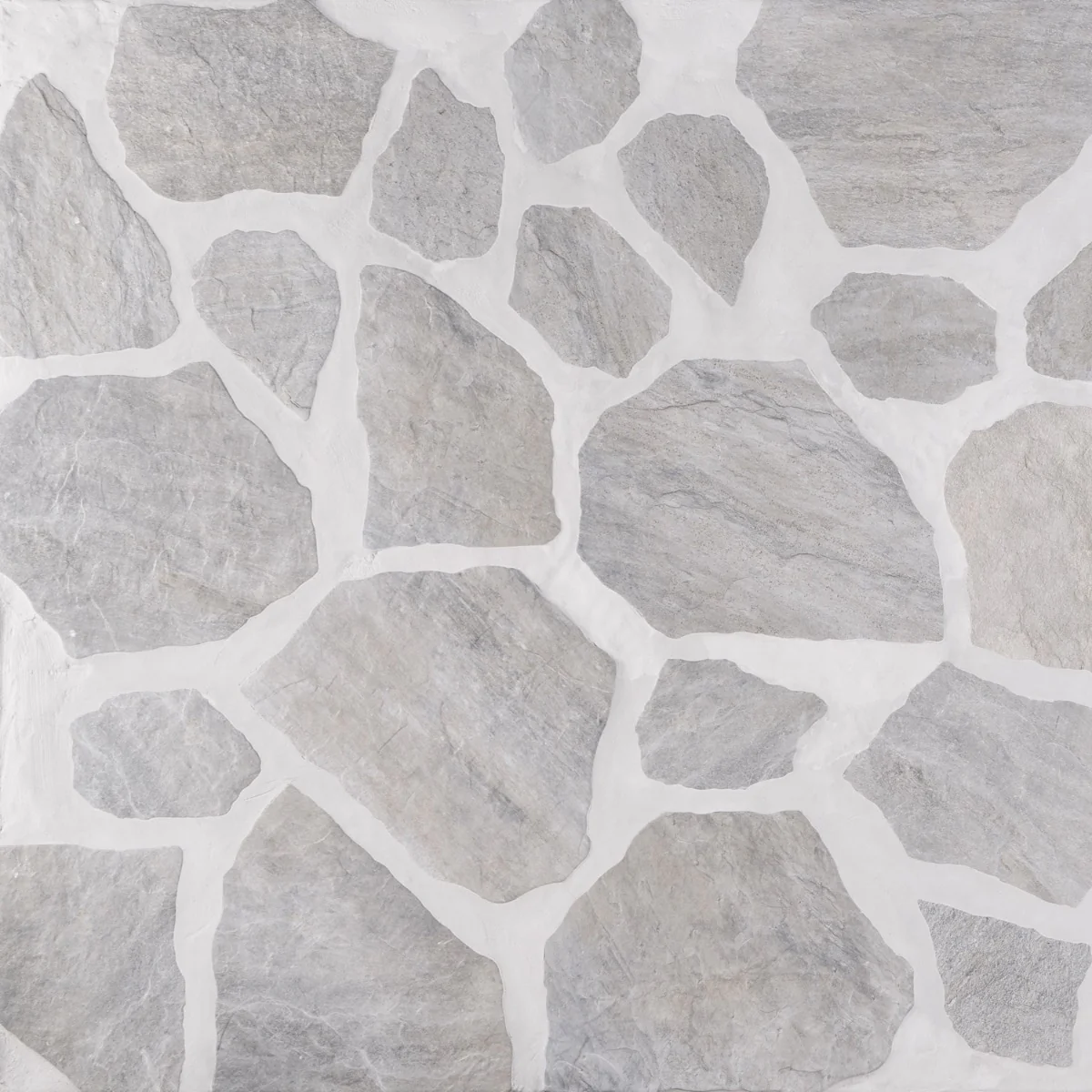 Pathstone Gris Gray Textured Matte Porcelain Flagstone Tile - Lux Tile
