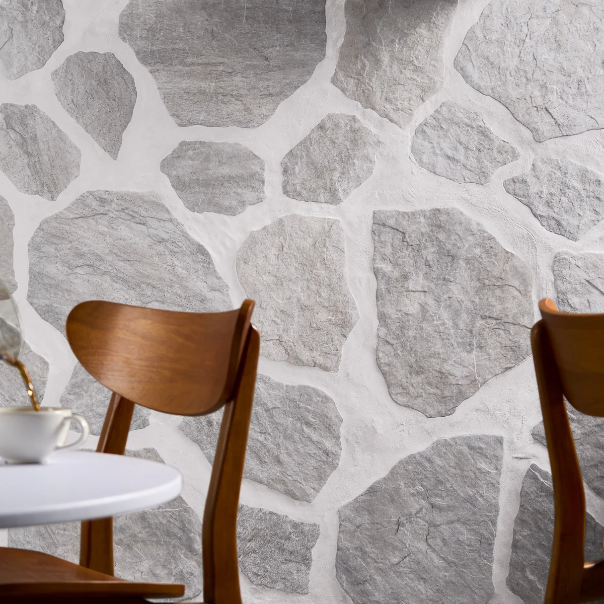 Pathstone Gris Gray Textured Matte Porcelain Flagstone Tile - Lux Tile - Image 5
